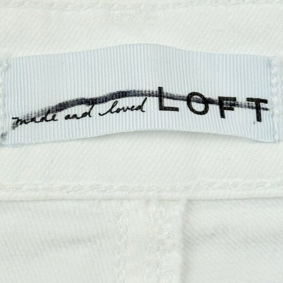 Loft Womens White Stretch High Rise The Skinny Ankle Denim Jeans Size 34/18 NWOT - Picture 5 of 11